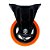 RODÍZIO RODA FIXO PVC LARANJA REFORÇADO MÓVEIS 4" 100MM - Imagem 1