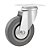 RODÍZIO RODA GIRATÓRIO BORRACHA PVC CINZA AÇO 3" 76MM - Imagem 1