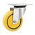 RODÍZIO RODA GIRATÓRIO PVC AMARELA AÇO 3" 76MM - Imagem 1