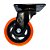 RODÍZIO RODA GIRATÓRIO PVC LARANJA REFORÇADO MÓVEIS 5" 125MM - Imagem 1