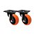 KIT 2 UN RODA RODÍZIO GIRATÓRIO PVC LARANJA 2 POL 50MM MÓVEL - Imagem 1