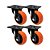 KIT 4 UN RODA RODÍZIO GIRATÓRIO PVC LARANJA 1.5/8 POL 40MM - Imagem 1
