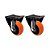 KIT 2 UN RODA RODÍZIO FIXO PVC LARANJA 1.5/8 POL 40MM MÓVEIS - Imagem 1