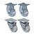 KIT 4 UN RODA RODÍZIO FIXO E GIRATÓRIO GEL 3 POL 75MM MÓVEIS - Imagem 1