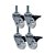 KIT 4 UN RODA RODÍZIO GIRATÓRIO ROSCA FREIO GEL 1,3/8" 40MM - Imagem 1