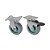 KIT 2 UN RODA RODÍZIO FIXO GIRATÓRIO TRAVA PVC BP 3 POL 75MM - Imagem 1