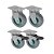 KIT 4 UN RODA RODÍZIO GIRATÓRIO FREIO TRAVA PVC BP 4" 100MM - Imagem 1