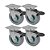 KIT 4 UN RODA RODÍZIO GIRATÓRIO FREIO TRAVA PVC BP 3 PO 75MM - Imagem 1