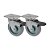 KIT 2 UN RODA RODÍZIO GIRATÓRIO FREIO TRAVA PVC BP 3 PO 75MM - Imagem 1