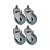 KIT 4 UN RODA RODÍZIO GIRATÓRIO ROSCA PVC BP 5 POL 130MM - Imagem 1