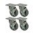 KIT 4 UN RODA RODÍZIO GIRATÓRIO FREIO PVC BP 5 POL 130MM - Imagem 1
