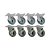KIT 8 UN RODA RODÍZIO FIXO E GIRATÓRIO FREIO PVC BP 5" 130MM - Imagem 1