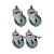 KIT 4 UN RODA RODÍZIO ROSCA GIRATÓRIO FREIO TRAVA PVC BP 5" - Imagem 1