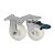 KIT 2 UN RODA RODÍZIO FIXO GIRATÓRIO FREIO NYLON 4 POL 100MM - Imagem 1