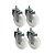 KIT 4 UN RODA RODÍZIO GIRATÓRIO ROSCA NYLON 3 POL 75MM - Imagem 1