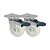 KIT 2 UN RODA RODÍZIO GIRATÓRIO FREIO TRAVA NYLON 3 POL 75MM - Imagem 1