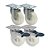 KIT 4 UN RODA RODÍZIO GIRATÓRIO FREIO TRAVA NYLON 5 PO 130MM - Imagem 1