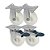 KIT 4 UN RODA RODÍZIO FIXO GIRATÓRIO TRAVA NYLON 4 POL 100MM - Imagem 1