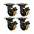 KIT 4UN RODA RODÍZIO GIRATÓRIO FREIO 8" PU MOLDADO GMX82PEFP - Imagem 1