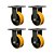 KIT 4 UN RODA RODÍZIO FIXO 6" PU MOLDADO FERRO FMX62PE 700KG - Imagem 1