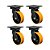 KIT 4 UN RODA RODÍZIO GIRATÓRIO 6" PU MOLDADO GMX62 PE 700KG - Imagem 1