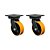 KIT 2 UN RODA RODÍZIO GIRATÓRIO 6" PU MOLDADO GMX62 PE 700KG - Imagem 1