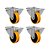 KIT 4 UN RODA RODÍZIO FIXO 6" PU MOLDADO FERRO FL614PN 300KG - Imagem 1