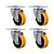 KIT 4 UN RODÍZIO RODA GIRATÓRIO 4" PU MOLDADO GL414 PN 300KG - Imagem 1