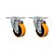KIT 2 UN RODÍZIO RODA GIRATÓRIO 4" PU MOLDADO GL414 PN 300KG - Imagem 1