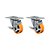 KIT 2UN RODÍZIO RODA GIRATÓRIO FREIO 3" PU MOLDADO GL312PNSL - Imagem 1