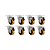 KIT 8 UN RODÍZIO RODA GIRATÓRIO FREIO 3" PU MOLDADO GL312PNG - Imagem 1