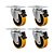 KIT 4 UN RODÍZIO RODA GIRATÓRIO FREIO 3" PU MOLDADO GL312PNG - Imagem 1