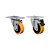 KIT 2UN RODÍZIO GIRATÓRIO FREIO 3" POLIURETANO MOLDADO 170KG - Imagem 1