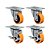 KIT 4UN RODÍZIO GIRATÓRIO FREIO 3" POLIURETANO MOLDADO 170KG - Imagem 1