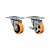 KIT 2UN RODÍZIO GIRATÓRIO FREIO 3" POLIURETANO MOLDADO 170KG - Imagem 1