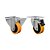 KIT 2 UN RODÍZIO FIXO GIRATÓRIO FREIO 3" PU MOLDADO 170KG - Imagem 1