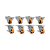 KIT 8 UN RODÍZIO FIXO GIRATÓRIO FREIO 3" PU MOLDADO 170KG - Imagem 1