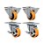 KIT 4 UN RODÍZIO FIXO GIRATÓRIO FREIO 3" PU MOLDADO 170KG - Imagem 1