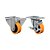 KIT 2 UN RODÍZIO FIXO GIRATÓRIO FREIO 3" PU MOLDADO 170KG - Imagem 1