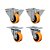 KIT 4 UN RODÍZIO FIXO GIRATÓRIO 3" POLIURETANO MOLDADO 170KG - Imagem 1