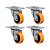 KIT 4 UN RODÍZIO RODA GIRATÓRIO 3" PU MOLDADO GL312PN 170KG - Imagem 1