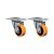 KIT 2 UN RODÍZIO RODA GIRATÓRIO 3" PU MOLDADO GL312PN 170KG - Imagem 1