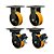 KIT 4 UN RODÍZIO FIXO GIRATÓRIO FREIO 8" PU MOLDADO MX 900KG - Imagem 1