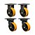 KIT 4 UN RODÍZIO FIXO GIRATÓRIO 8" PU MOLDADO FERRO MX 900KG - Imagem 1