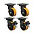 KIT 4UN RODÍZIO GIRATÓRIO FREIO 6" PU MOLDADO FERRO MX 700KG - Imagem 1