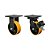 KIT 2 UN RODÍZIO FIXO GIRATÓRIO FREIO 6" PU MOLDADO MX 700KG - Imagem 1