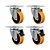 KIT 4UN RODÍZIO GIRATÓRIO FREIO 6" POLIURETANO MOLDADO 300KG - Imagem 1