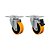 KIT 2UN RODÍZIO GIRATÓRIO FREIO 5" POLIURETANO MOLDADO 300KG - Imagem 1