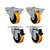 KIT 4 UN RODÍZIO FIXO GIRATÓRIO FREIO 5" PU MOLDADO 300KG - Imagem 1