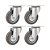 KIT 4 UN RODÍZIO RODA GIRATÓRIO BORRACHA CINZA 4" 101MM 60KG - Imagem 1